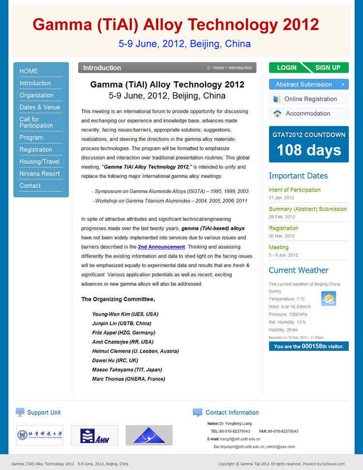 �����Ƽ���ѧ Gamma (TiAl) Alloy Technology 2012